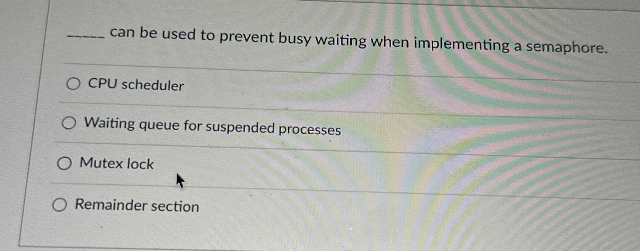 can be used to prevent busy waiting when