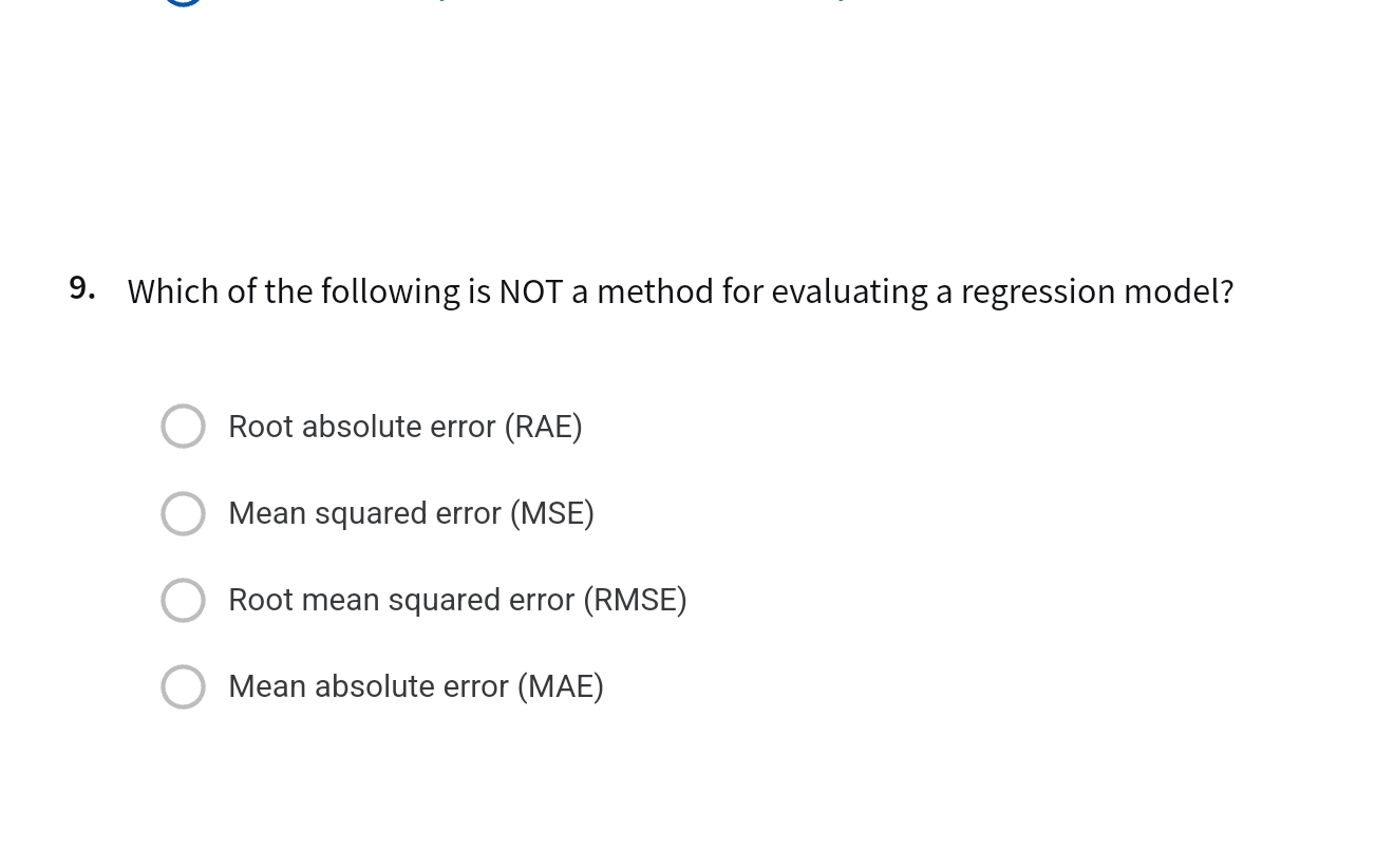 9 . Which of the following is NOT a method for