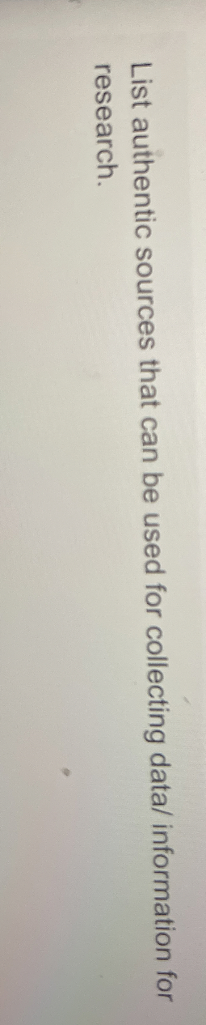 List authentic sources that can be used for