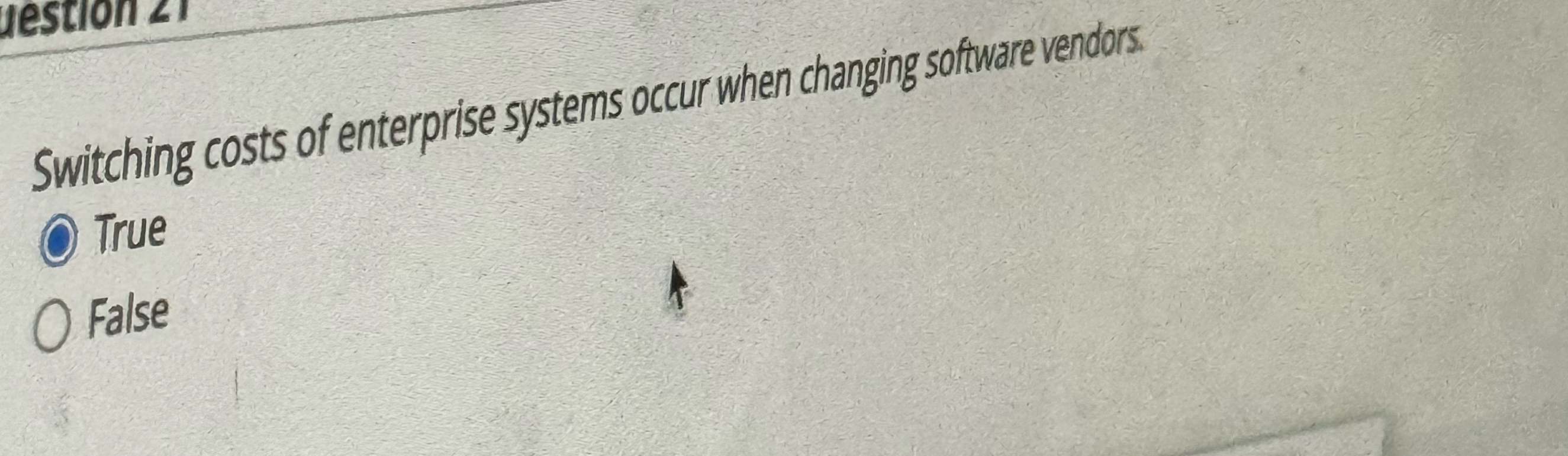 Switching costs of enterprise systems occur when