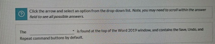 Click the arrow and select an option from the