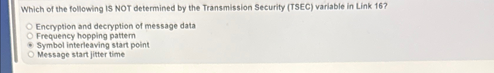 Which of the following IS NOT determined by the