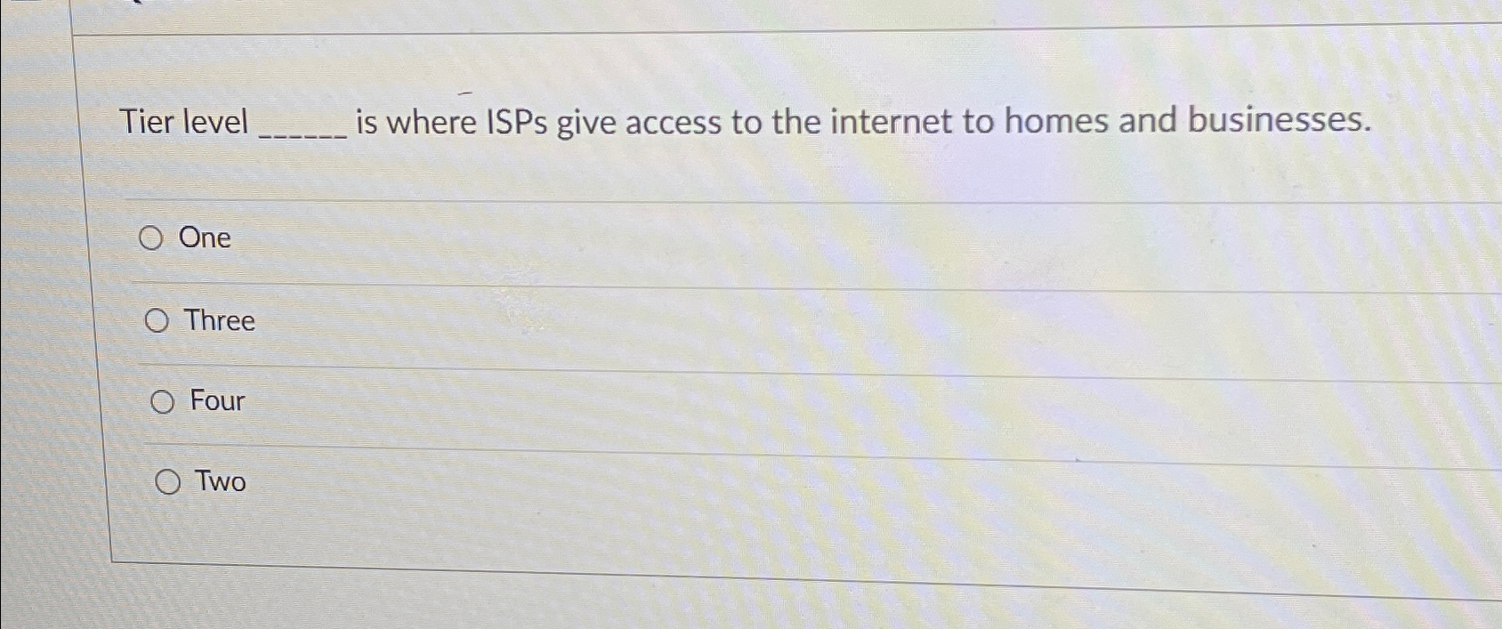 Which Tier level , is where ISPs give access to