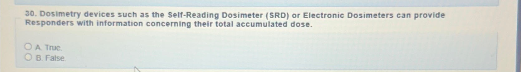 Dosimetry devices such as the Self - Reading
