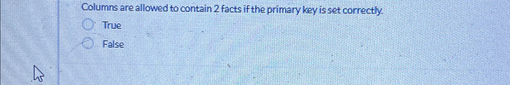 Columns areallowed to contain 2 facts if the