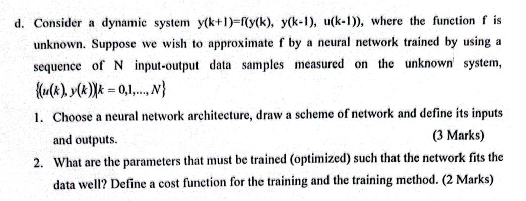 d . Consider a dynamic system y ( k + 1 ) = f ( y