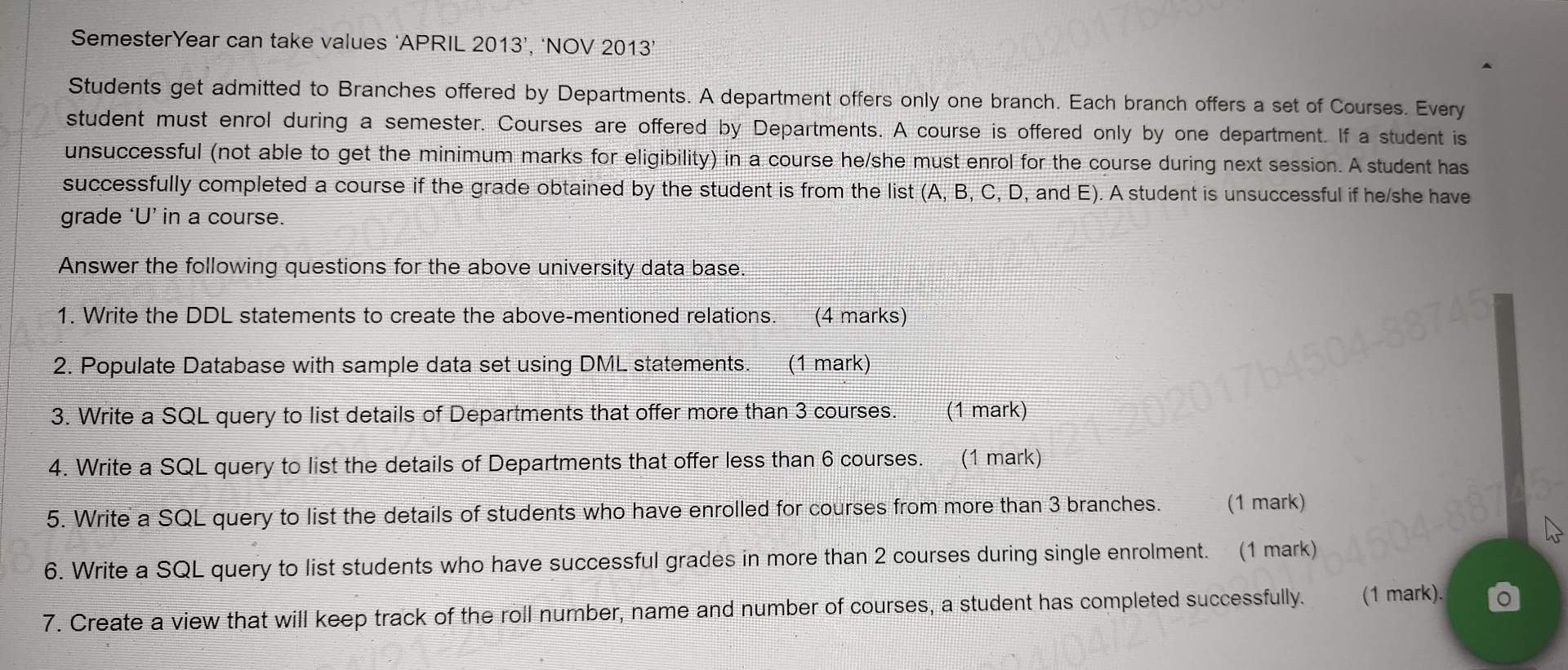 Question No: 0 2 Consider the following