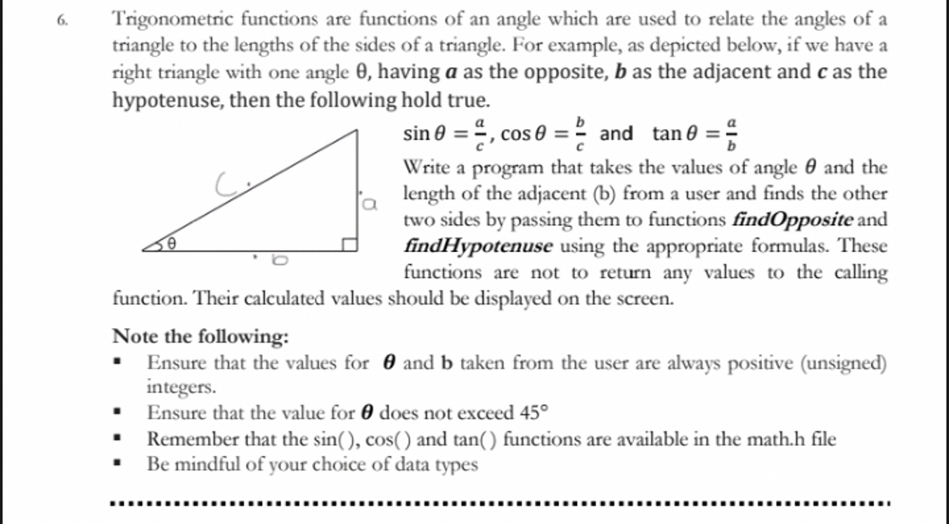 6 . Trigonometric functions are functions of an