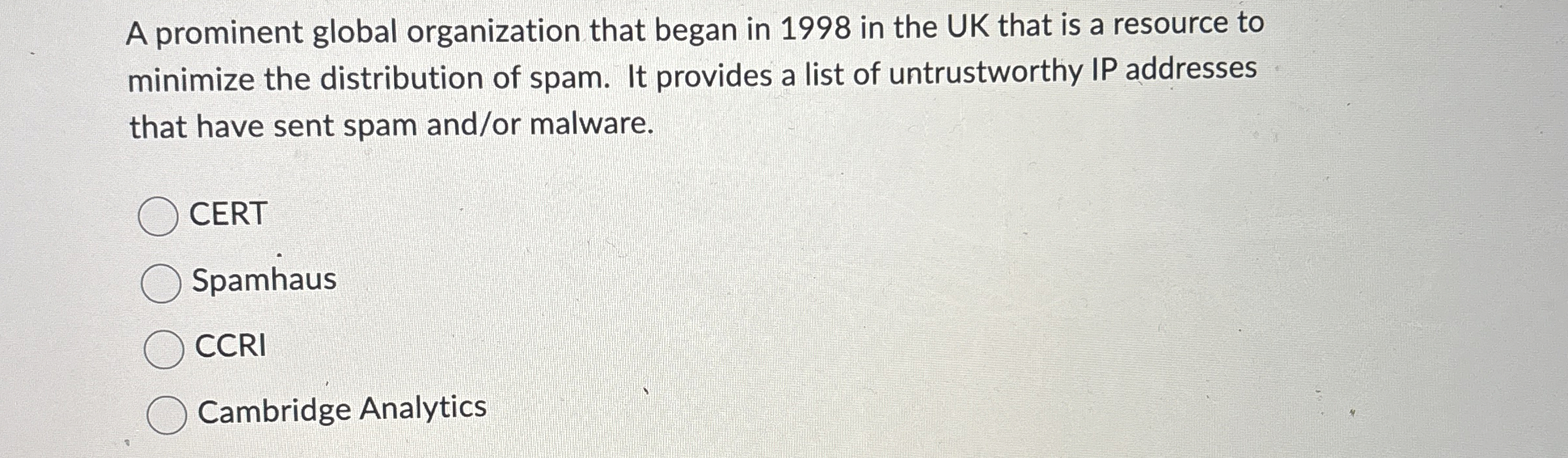 A prominent global organization that began in 1 9