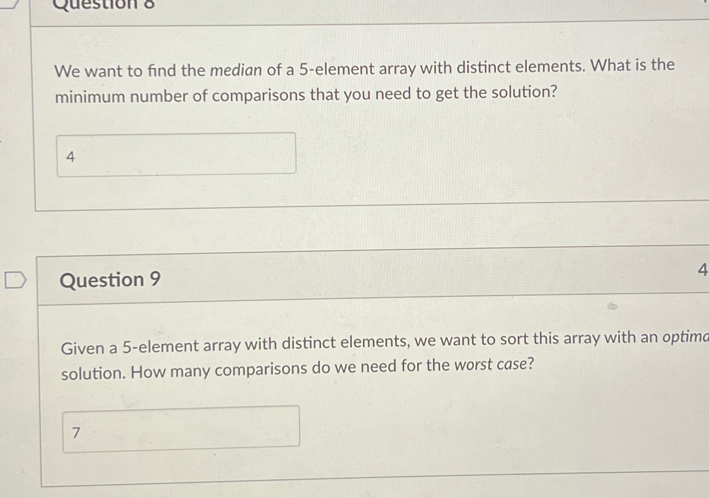 We want to find the median of a 5 - element array