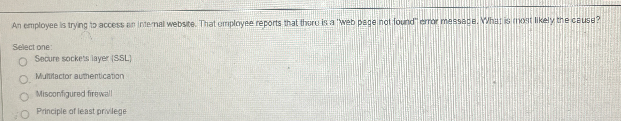 An employee is trying to access an internal