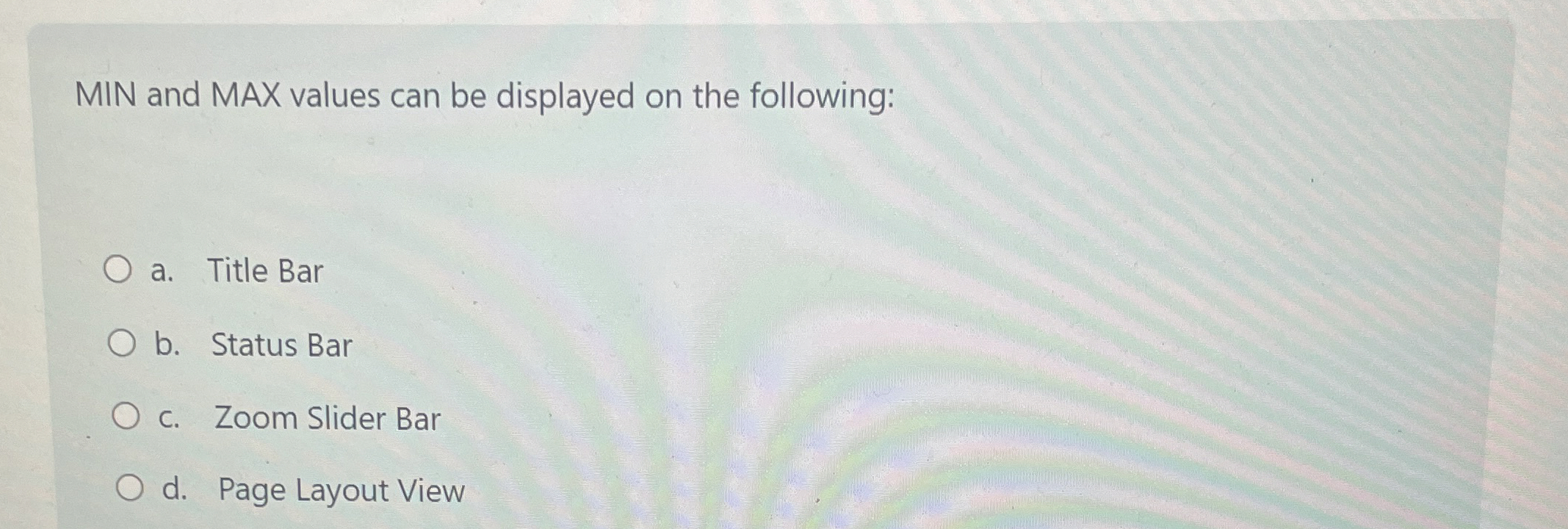 MIN and MAX values can be displayed on the