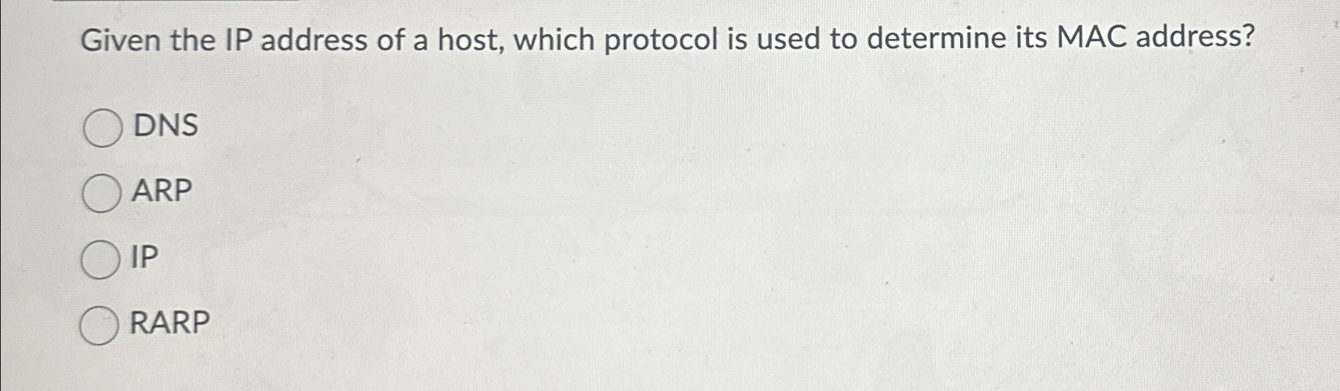 Given the IP address of a host, which protocol is