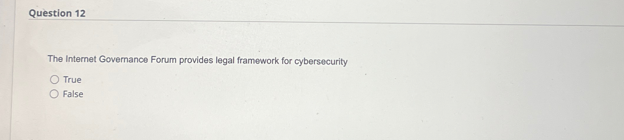 Question 1 2 The Internet Governance Forum
