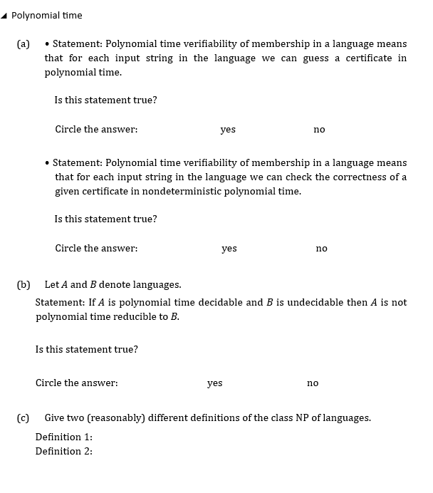 Question regarding polynomial time