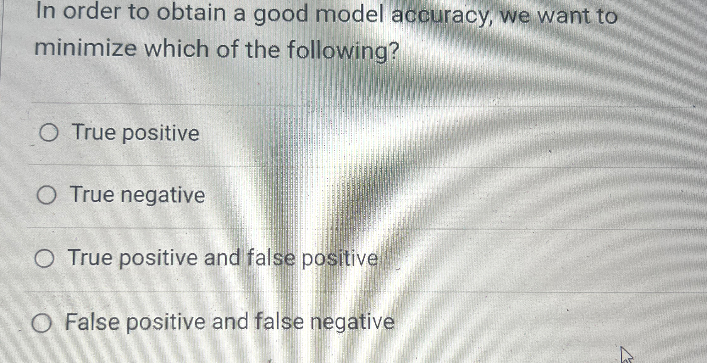 In order to obtain a good model accuracy, we want