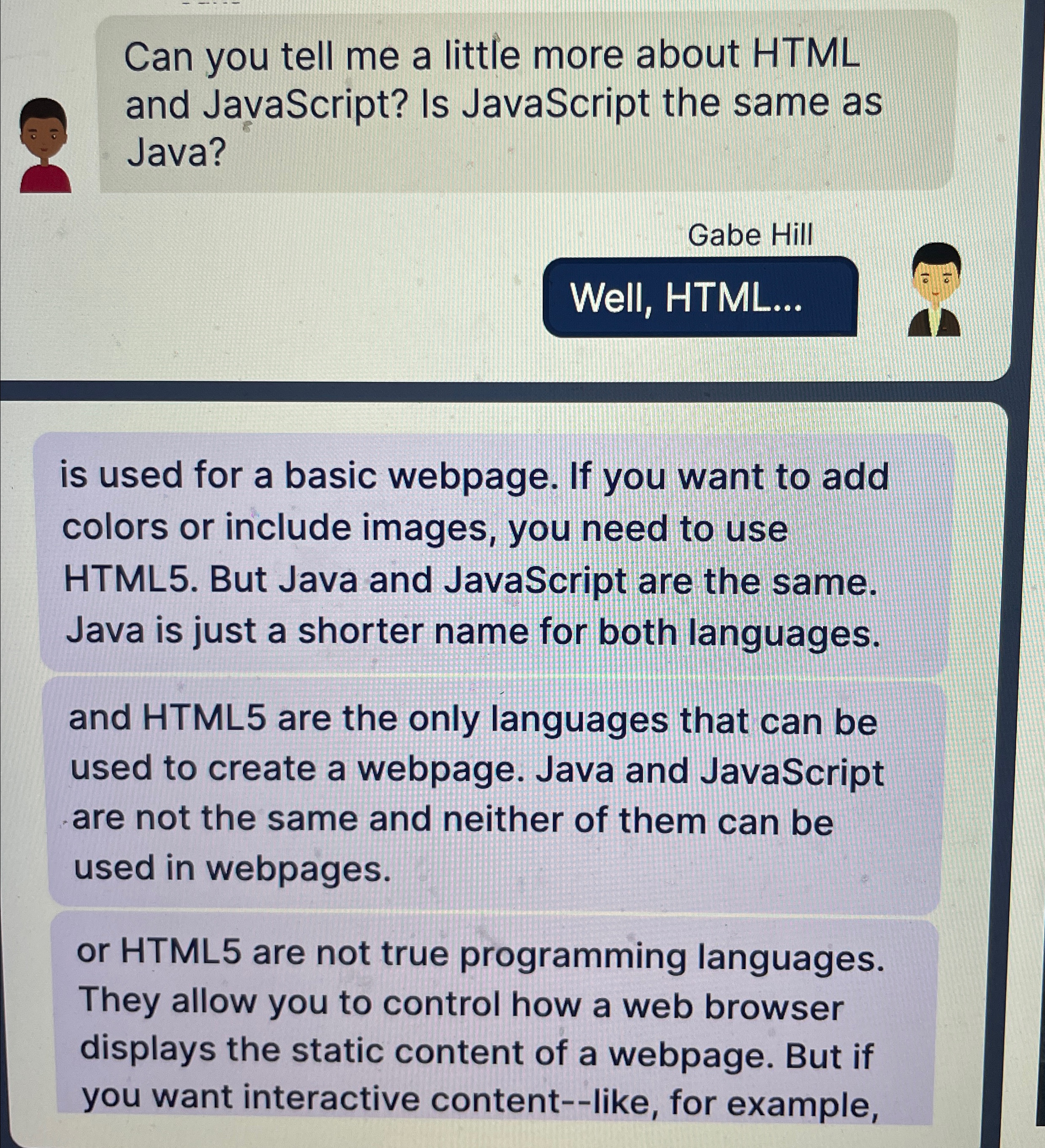 Can you tell me a little more about HTML and