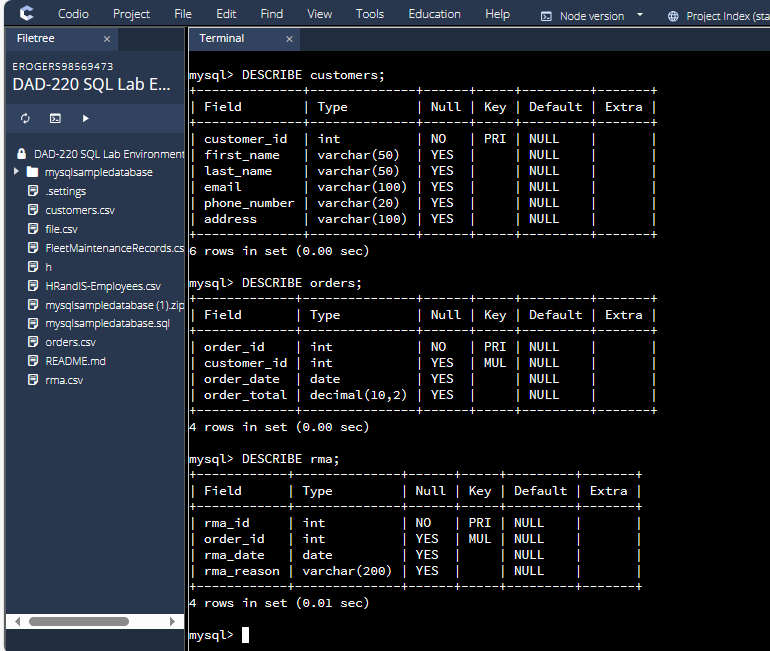 These are the only three tables. I either need