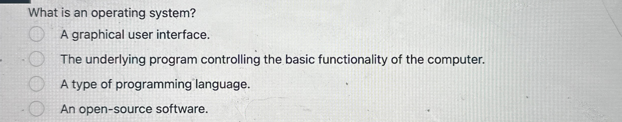 What is an operating system? A graphical user