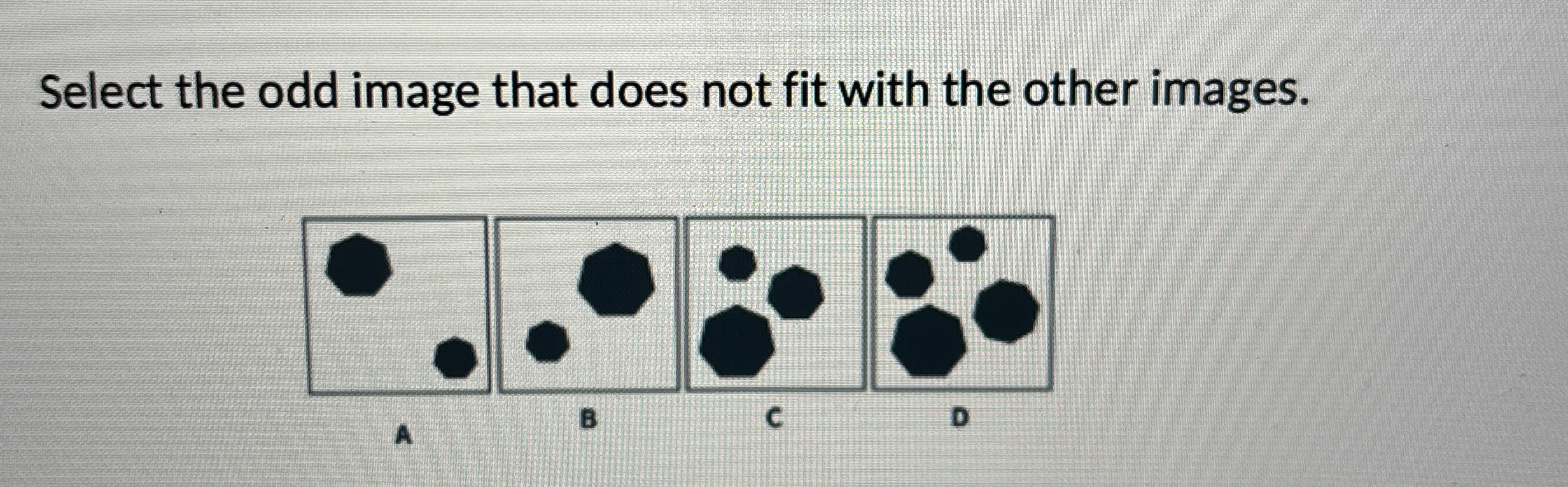 Select the odd image that does not fit with the