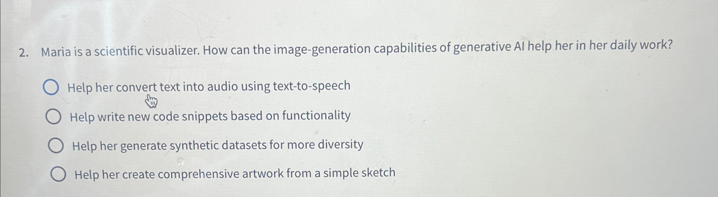 Maria is a scientific visualizer. How can the