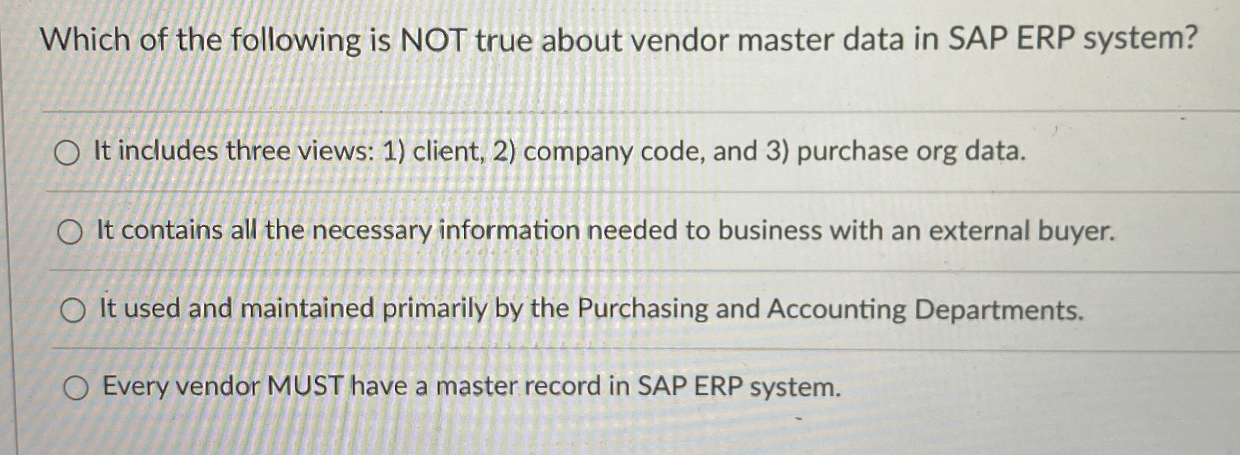 Which of the following is NOT true about vendor