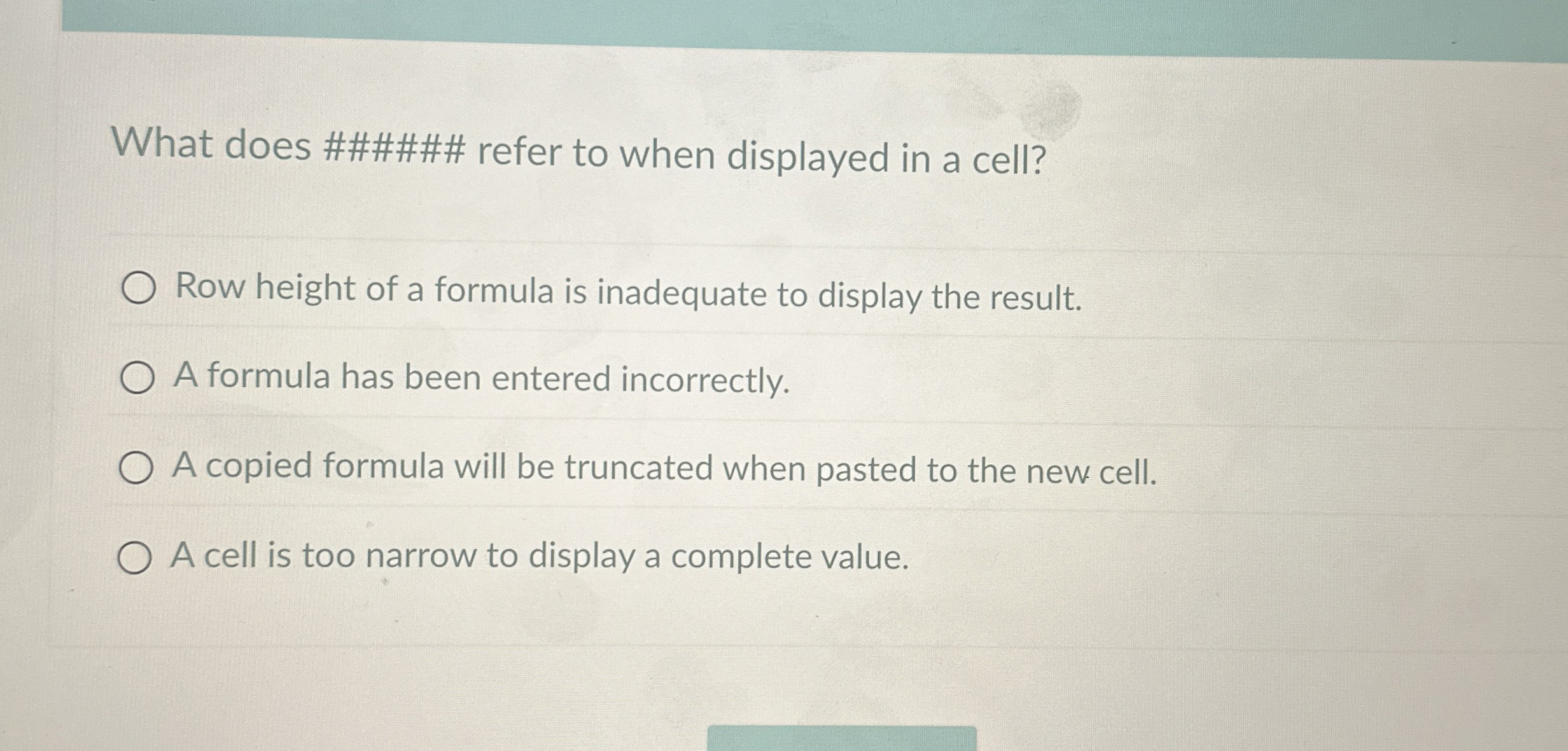 What does ###### refer to when displayed in a