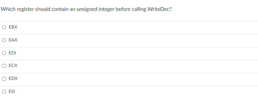 Which register should contain an unsigned integer