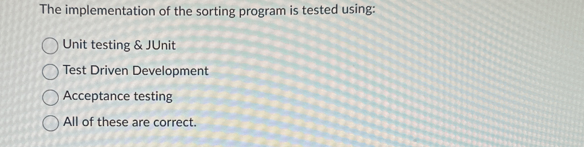 The implementation of the sorting program is