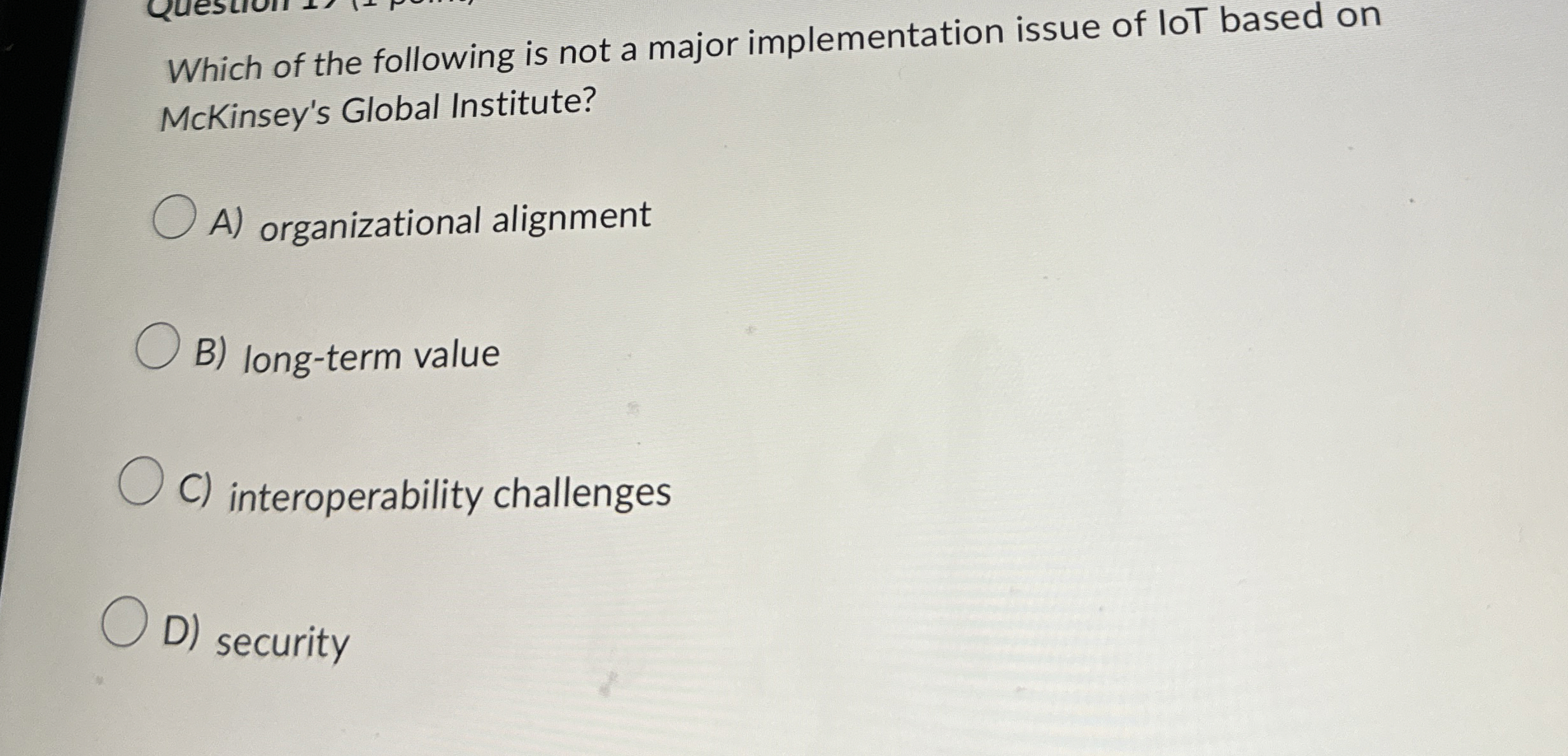 Which of the following is not a major