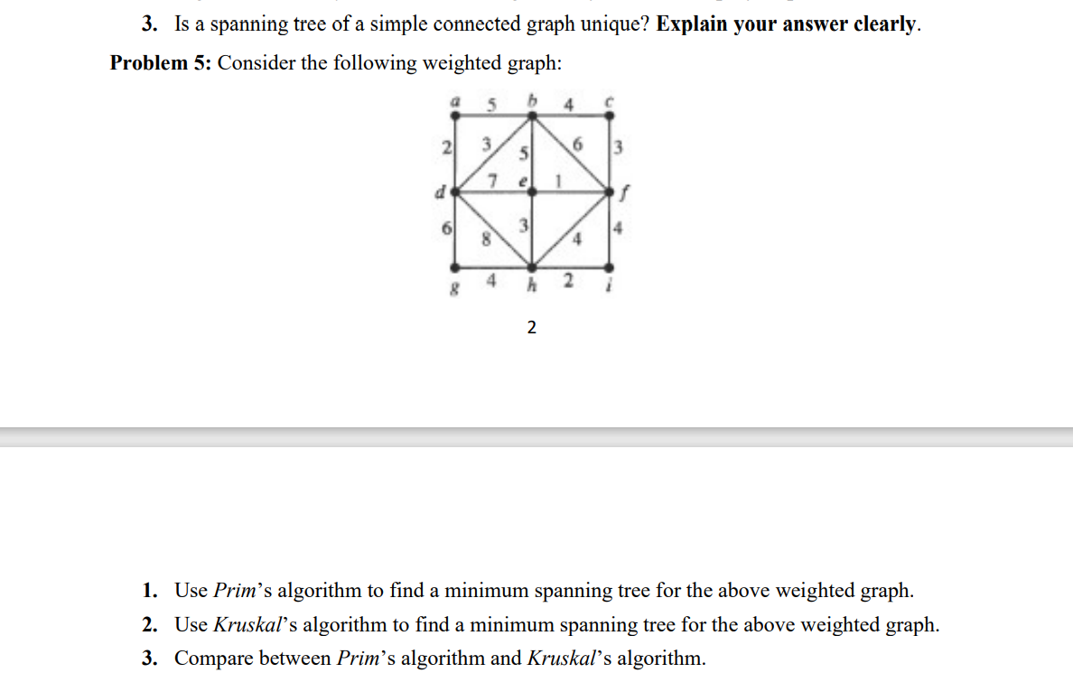 . Apply Prim s algorithm to find a minimum