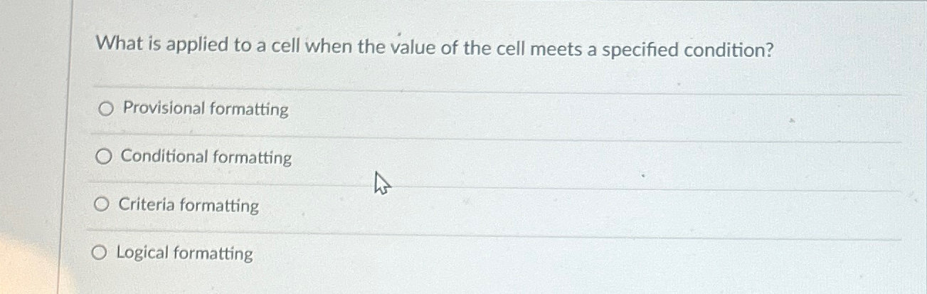 What is applied to a cell when the value of the