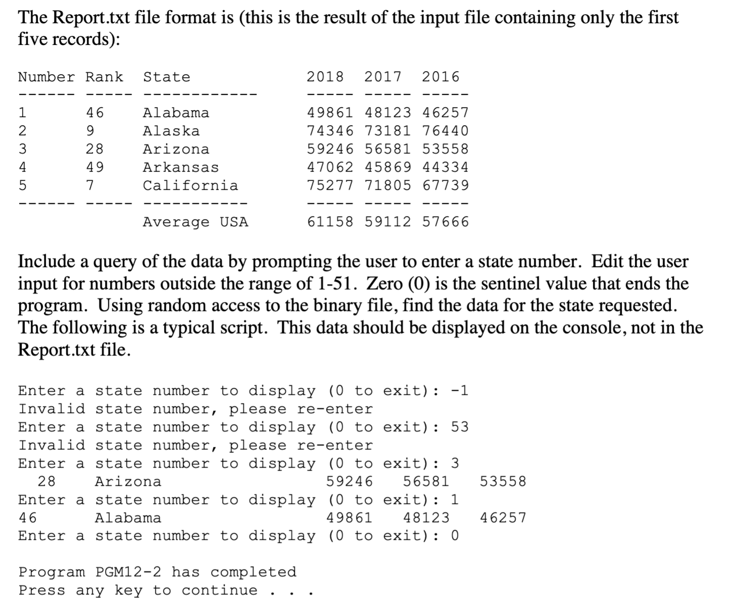 C + + ONLY The data in file Income.csv represents