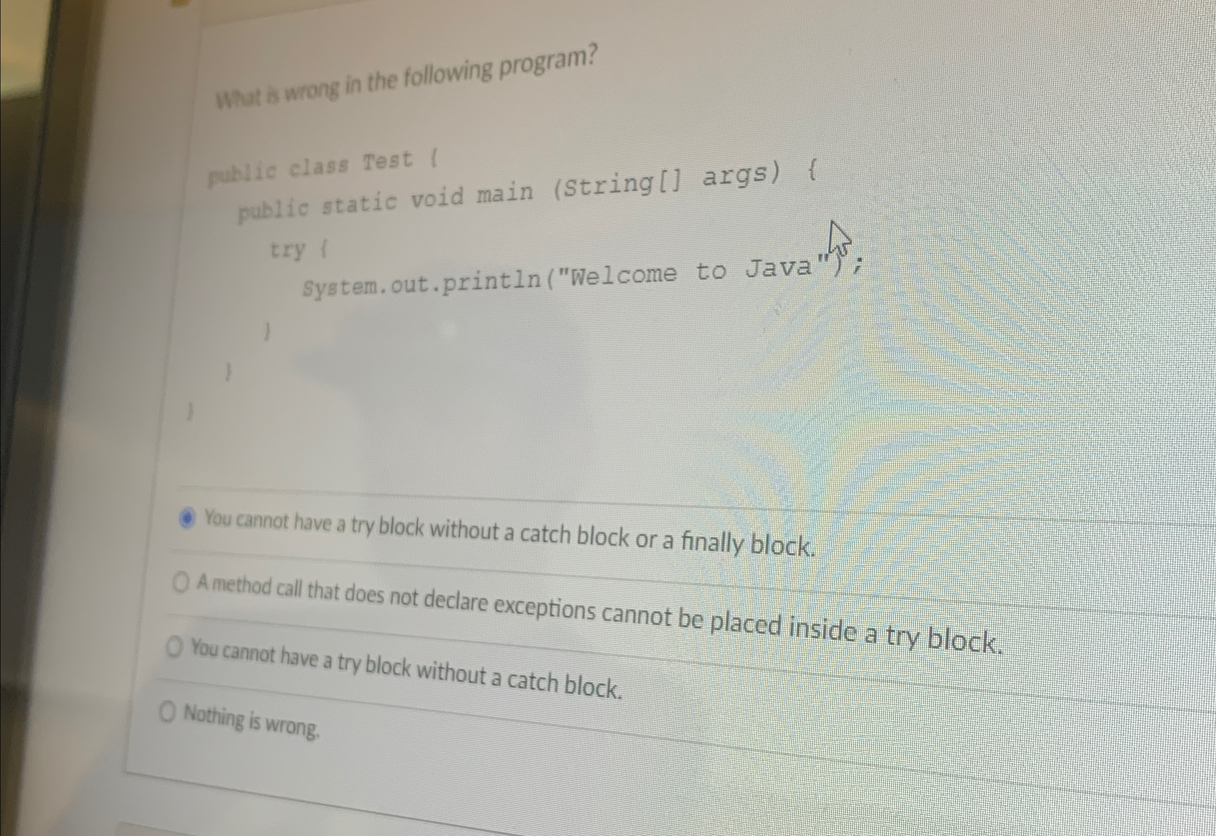 Wht is wrong in the following program? Public