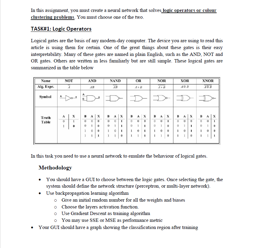 In this assignment, you must create a neural