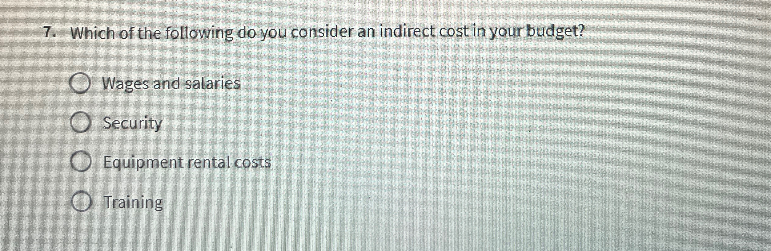 Which of the following do you consider an