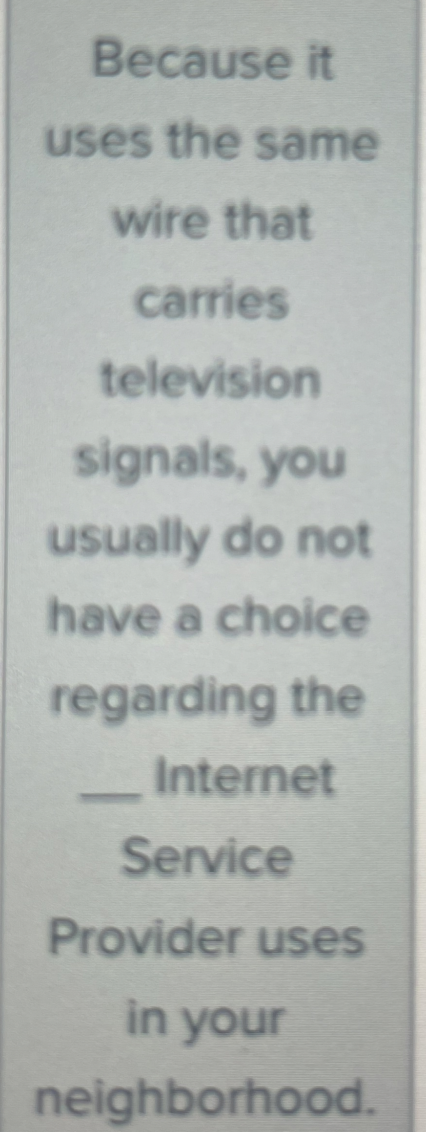 Because it uses the same wire that carries