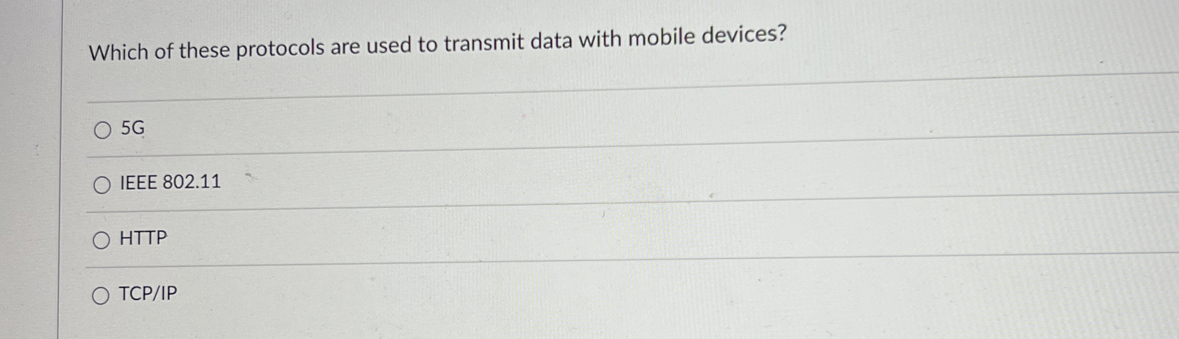 Which of these protocols are used to transmit