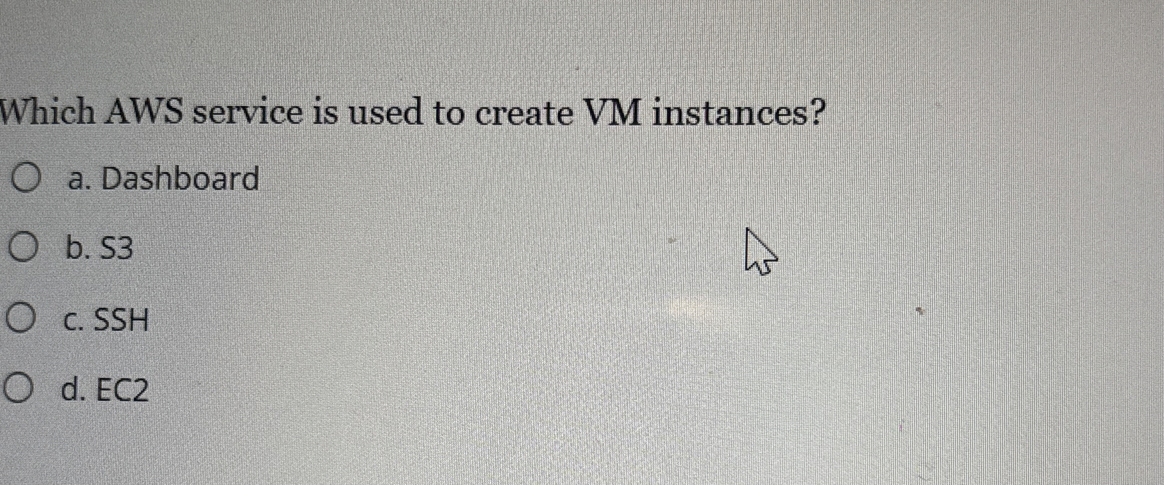 Which AWS service is used to create VM instances?