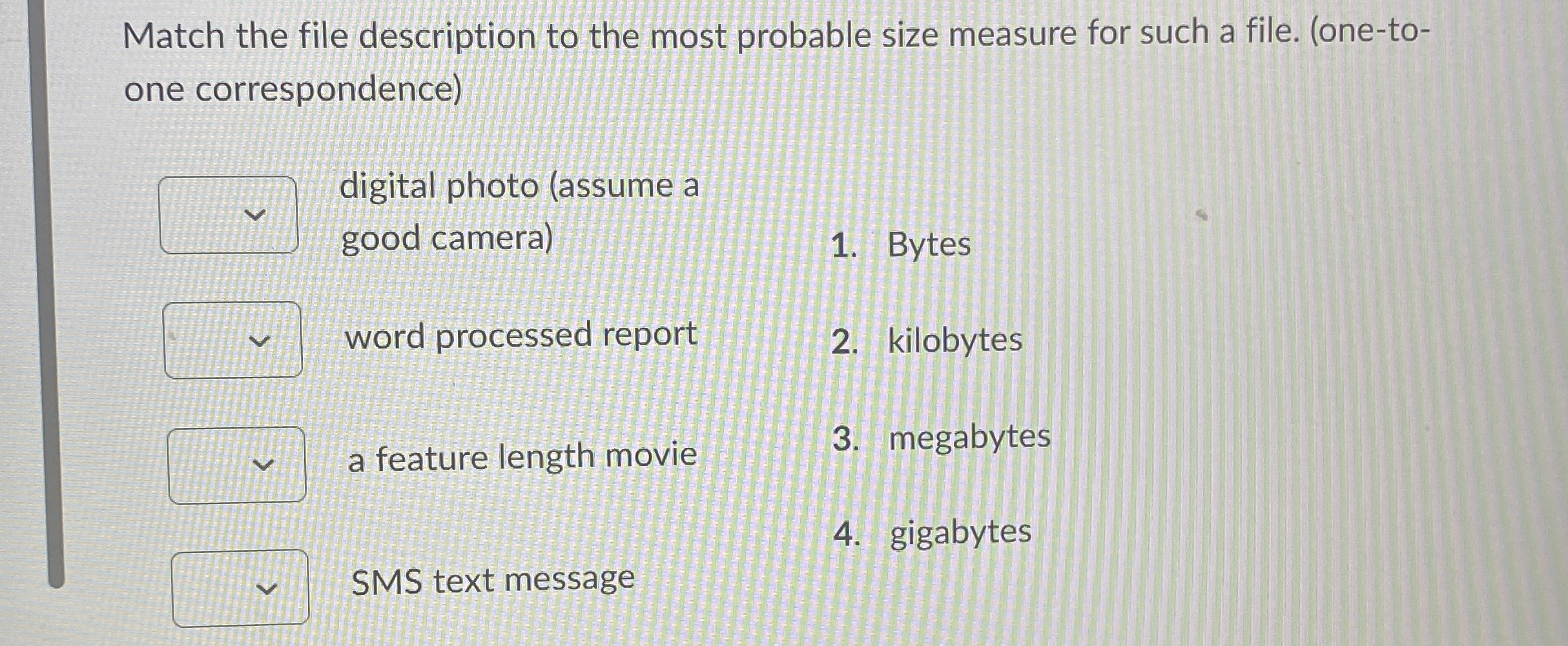 Match the file description to the most probable