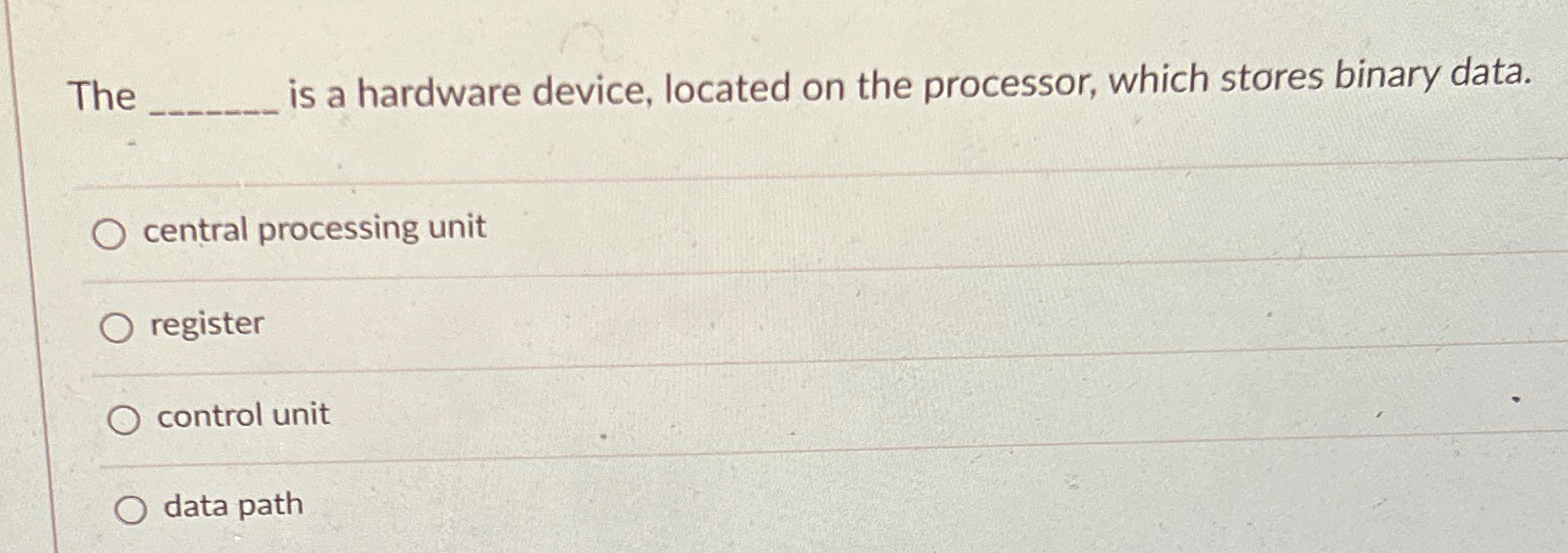 The is a hardware device, located on the