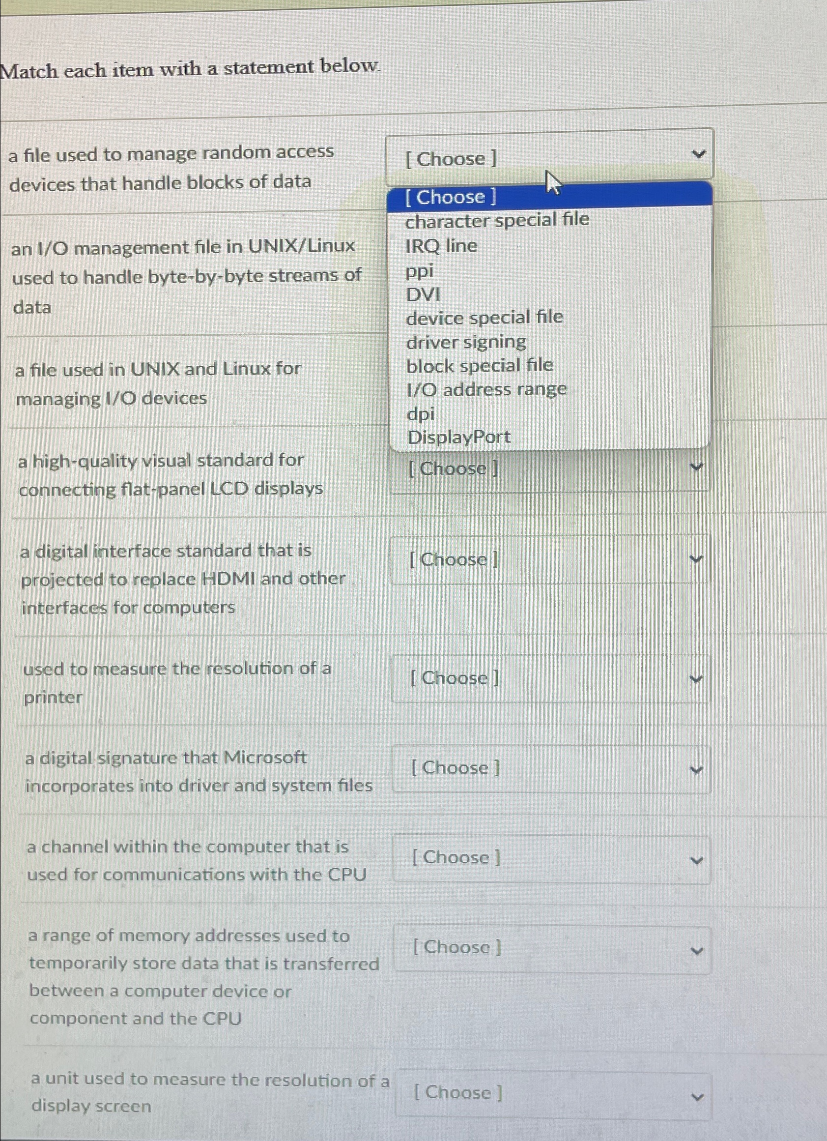 Please match the words in word bank with clues