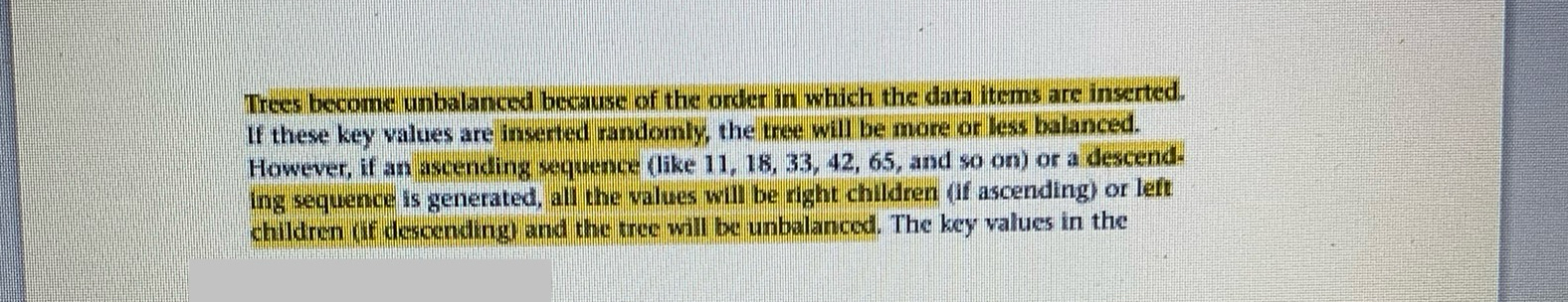Trees become unbalanced because of the onder in