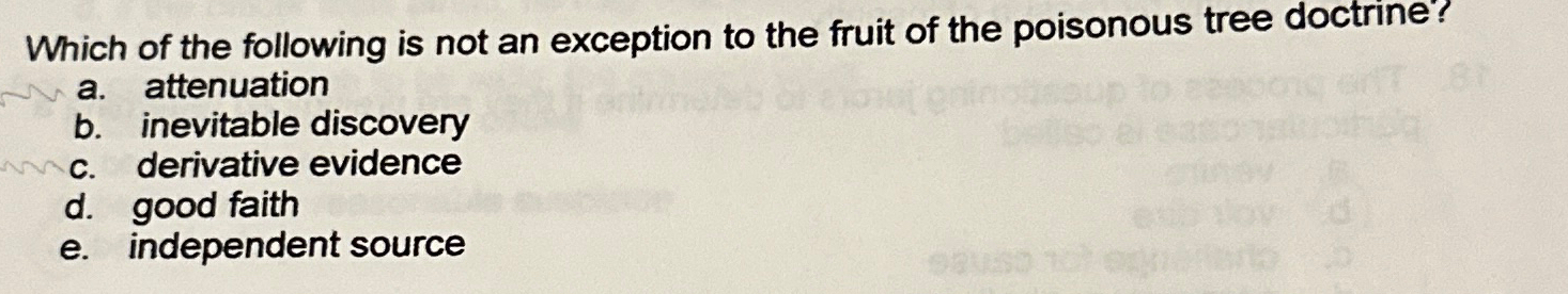 Which of the following is not an exception to the