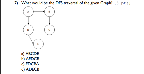 What would be the DFS traversal of the given