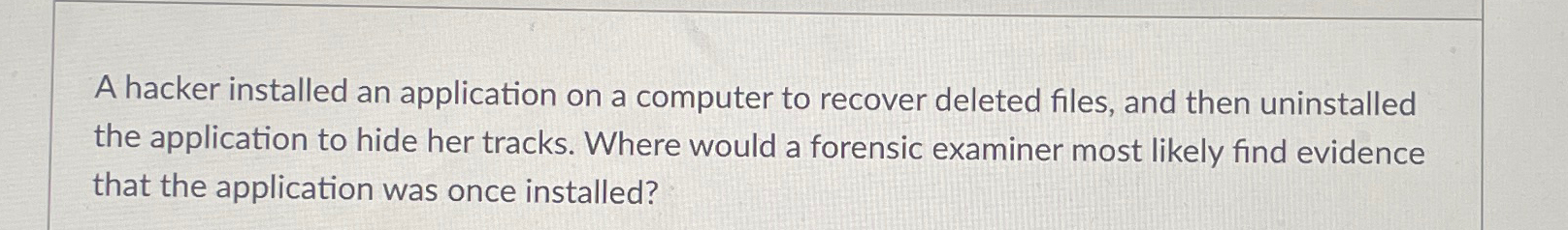 A hacker installed an application on a computer