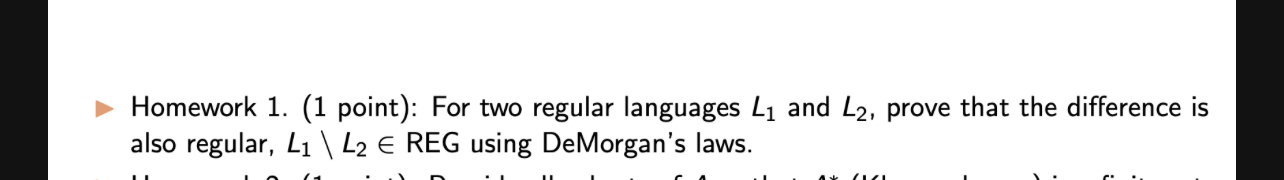 For two regular languages L 1 and L 2 , prove
