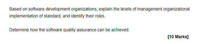 Based on software development organizations,