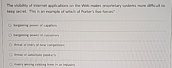 The visioility of Internet applications an the