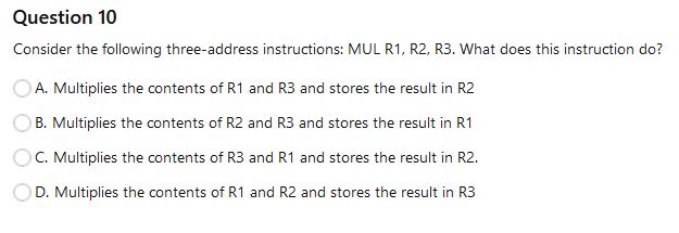 Question 1 0 Consider the following three -